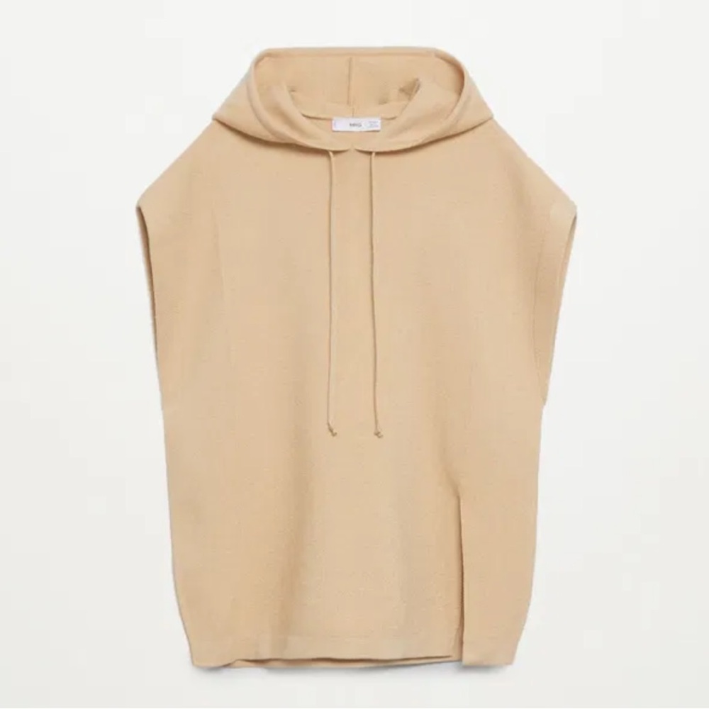 Mango Beige Knit Hoodie